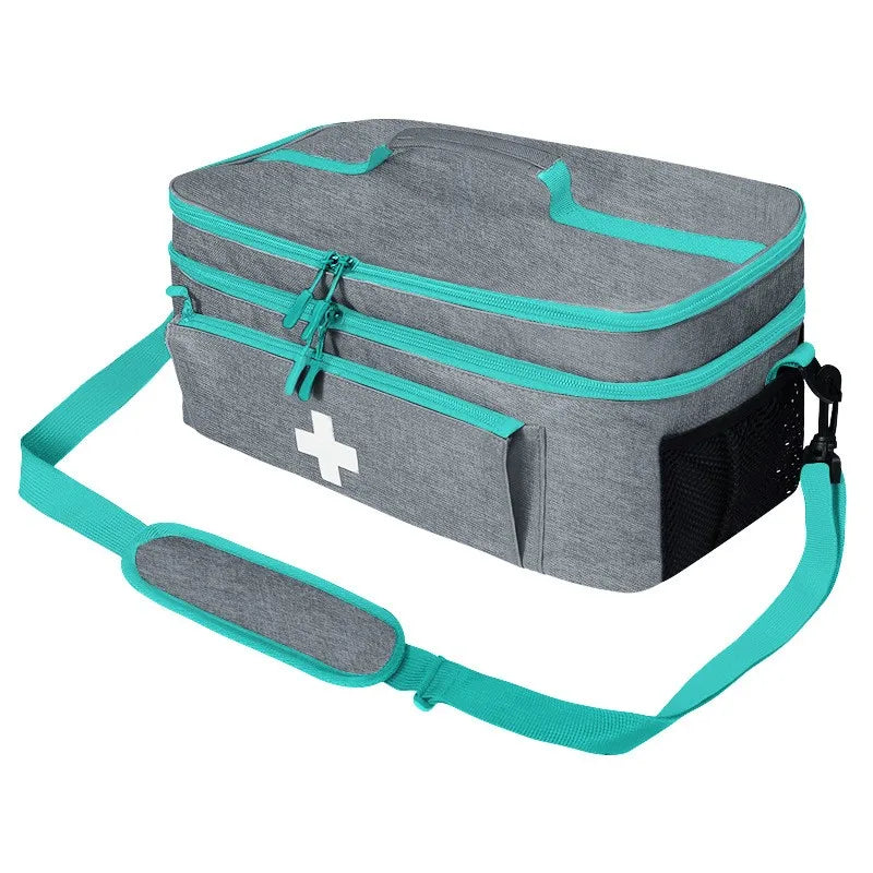 Medical Emergency Kit Outdoor Portable Rescue Storage Organizers Large Capacity Storage Bag Household Oxford Cloth First Aid Kit Qme Gray One Size