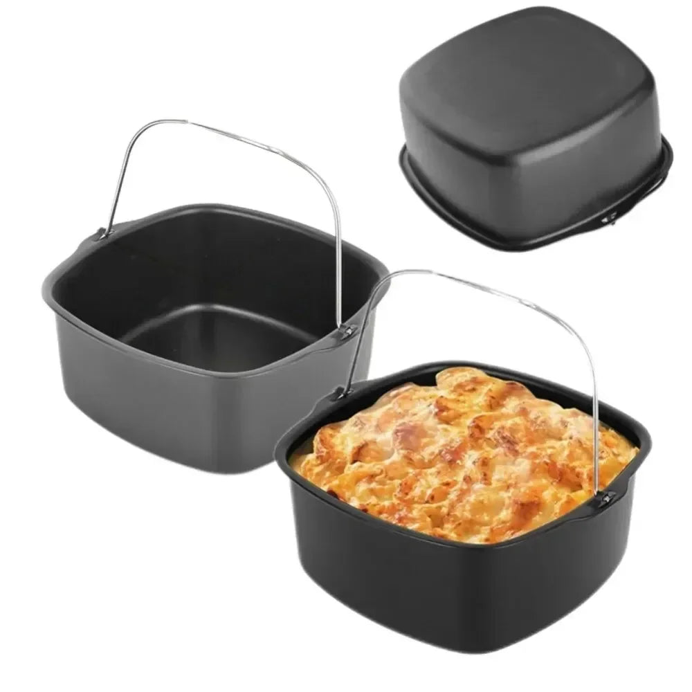 Air Fryer Non-stick Cake Baking Tray Basket Philips Dish Pan Kitchen Qme