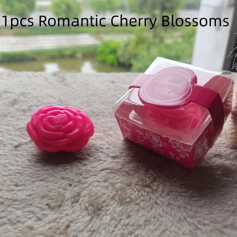 Handmade Love Heart shaped Design Bath Soap Wedding Party Love Gift Soapy Favor Valentine Gift Hand Soap Qme Cherry Blossoms