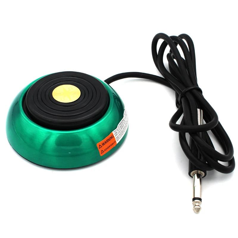 Trigo Tattoo Foot Pedal Switch for Tattoo Power Supply Durable Anti Slip Foot Tattoos Pedal Power Supply Qme Round Green