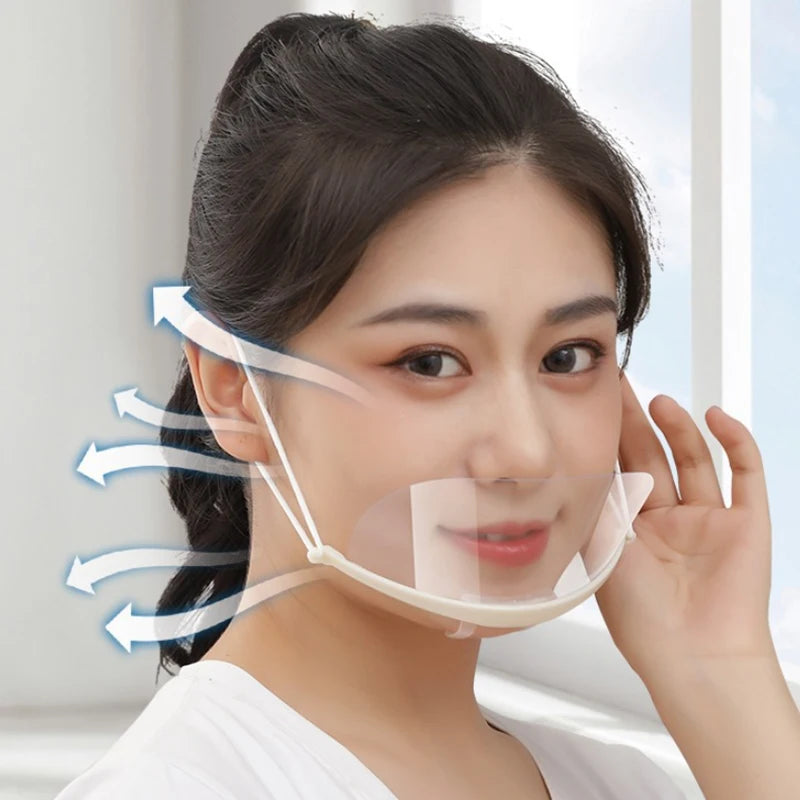 Clear Plastic Catering Masks Splash Proof Protective Reusable Chef Qme