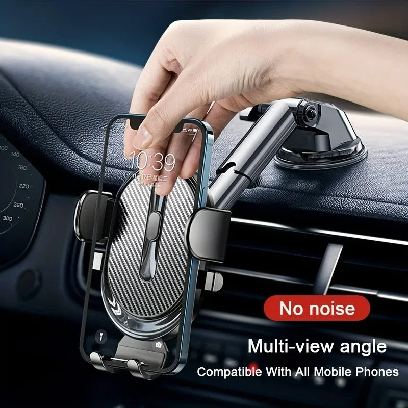 New Universal Gravity Auto Lock Car Air Vent Phone Mount Secure Clip Cell Phone Holder Stand for iPhone Samsung All Smartphones Qme