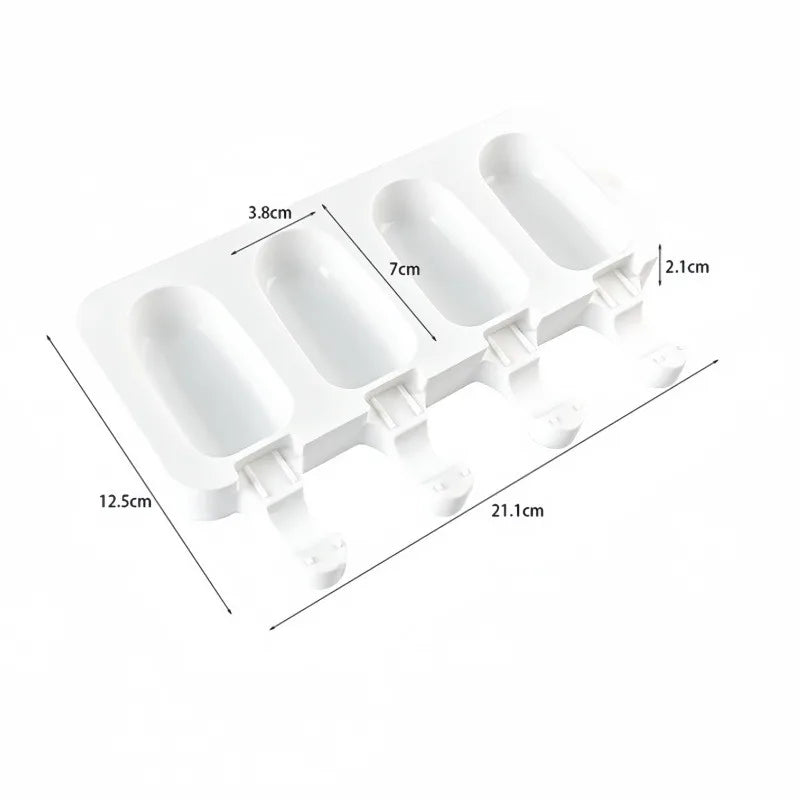4-hole Silicone Popsicle Mold Homemade Ice Cream Juice Popsicle Mold Household Homemade Popsicle Mold Tray Qme