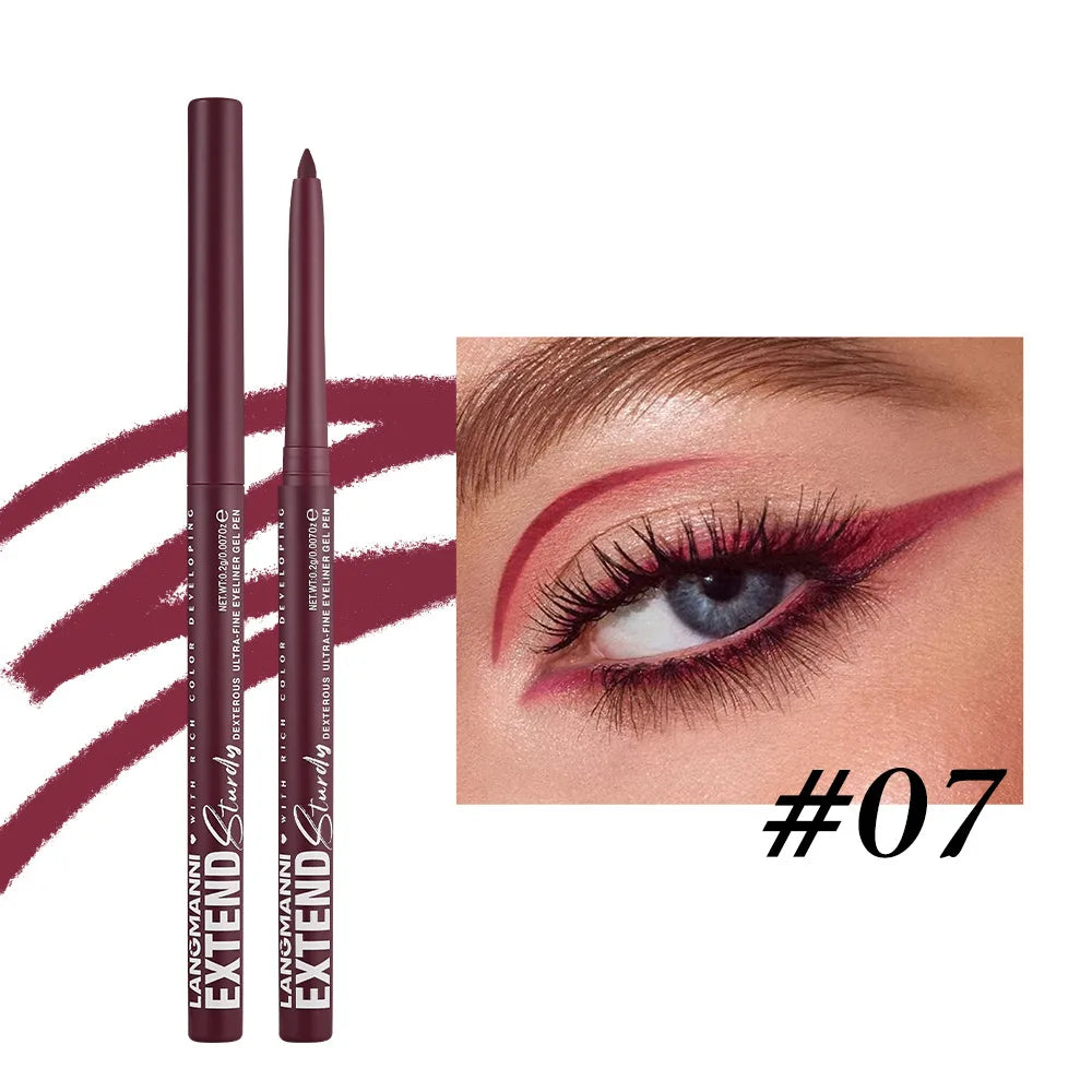 Matte Glitter Gel Eyeliner Pencil Smooth Waterproof Blue Brown Eyeliner Fast Dry Matte Concealer Pen Long Lasting Eyes Makeup Qme 07