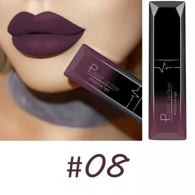 Lip Makeup 17 Sexy Matte Long Lasting Lipgloss Liquid Lipstick Cream Qme 08