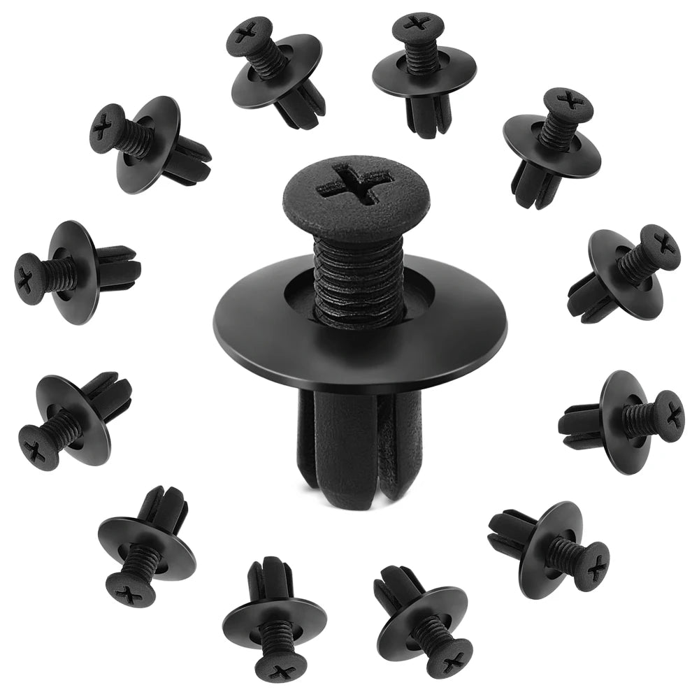 8mm Hole Door Rivet Plastic Clip 100/50/5pcs Fasteners Black Cars Lined Cover Barbs Rivet Auto Fasteners Retainer Push Pin Clips Qme