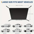 1pc 600D Anti-icing Windshield Cover, Waterproof Windshield Cover, Against Snow, Ice, Frost Dust, Foldable Winter Cover Qme Black
