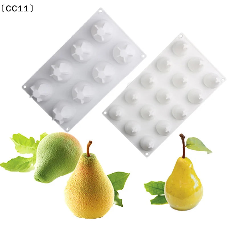 Fruit Series Mango Pear Silicone Mold Baking Chocolate Mousse Cake Qme