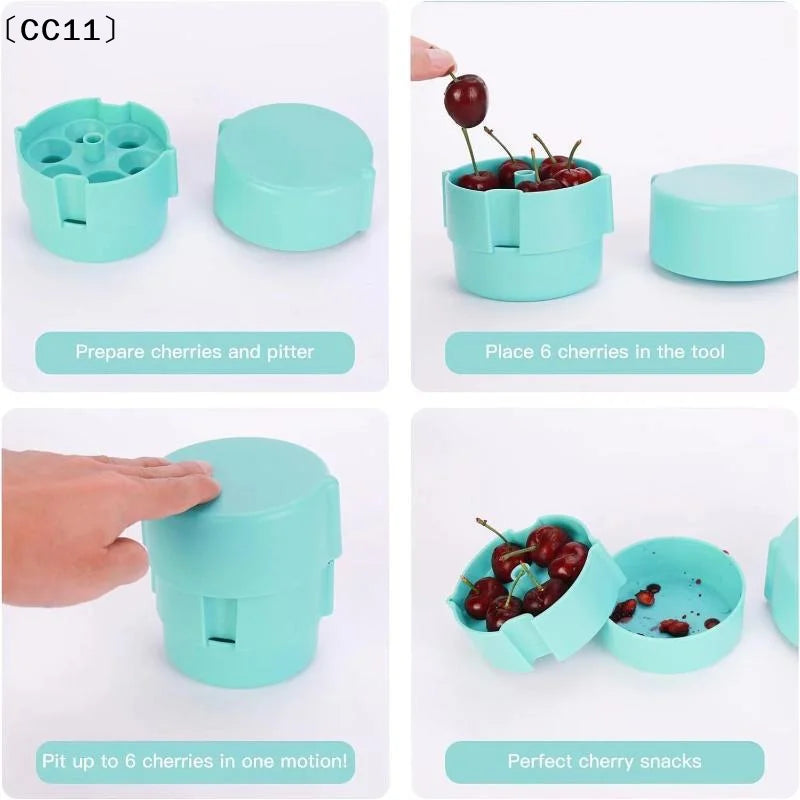 Food Grade 6 Hole Cherry Pitter Fast Pit Removal Home Baking Cocktail Qme