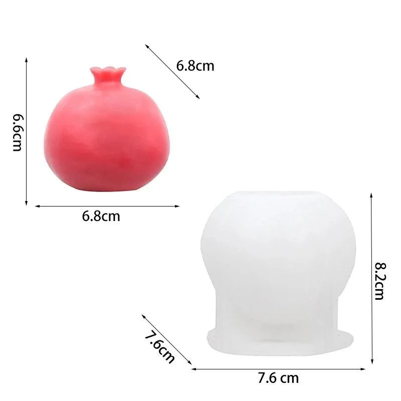 Creative Pomegranate Candle Silicone Mold DIY Handmade Gypsum Carving Art Aromatherapy Home Decor Ornament Making Gift Qme