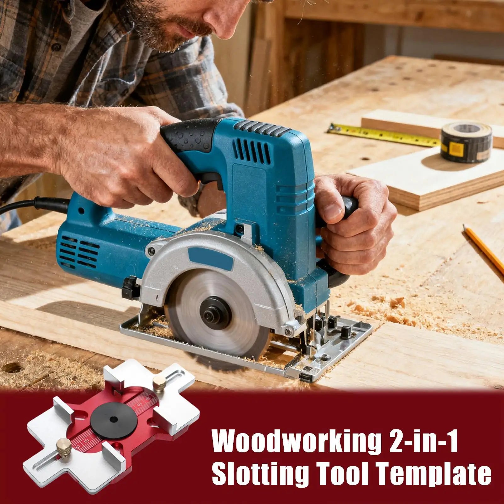 Mortise Jig 2-in-1 Router Templates Slotting Position Template Circle Qme