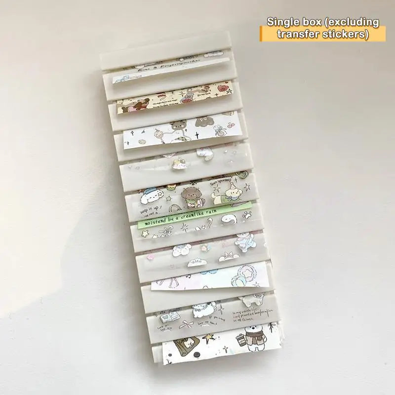Nail Transfer Paper Organizer Box 10 Grids Sticker Accessories Qme White oak