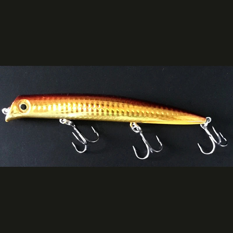 Sasuke Minnow Fishing Lures Floating Lipless Wobblers Artificial Hard Qme golden 12CM