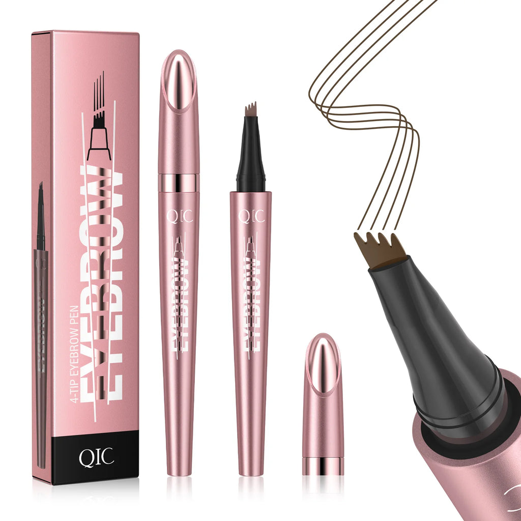 6 Colors 1pc Eyebrow Pen Waterproof 4 Split Tip Eyebrows Pen Eyebrow Tattoo Pen Waterproof Liquid Black Eyebrow Makeup Pencil Qme