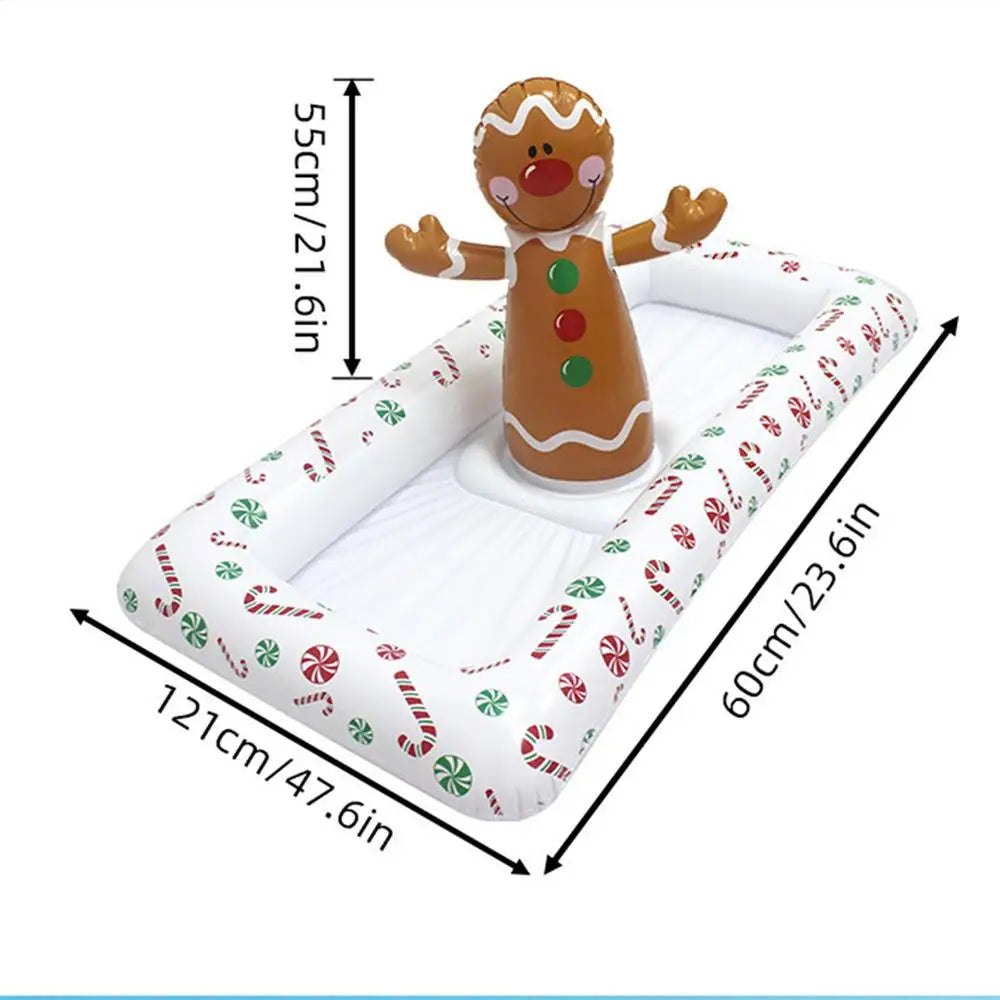 Inflatable Food Tray Ice Buffet Salad Serving Trays Holder Gingerbread Man Shape Cooling Container for Outdoor Indoor Hot Qme CN A