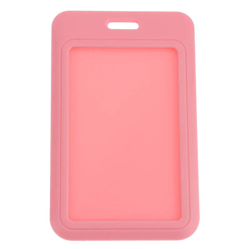 Two-sided Credit Card Cover Hard Plastic Badge Holders Slot Event Qme Pink