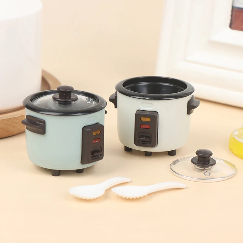 1 12 Miniature Dollhouse Rice Cooker Spoon Kitchen Model Kitchenware Qme