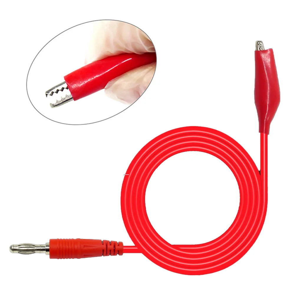 4mm Alligator Cilp To Banana Plug Test Cable Lead Connector Dual Tester Probe Crocodile Clip For Multimeter Measure Tool Qme