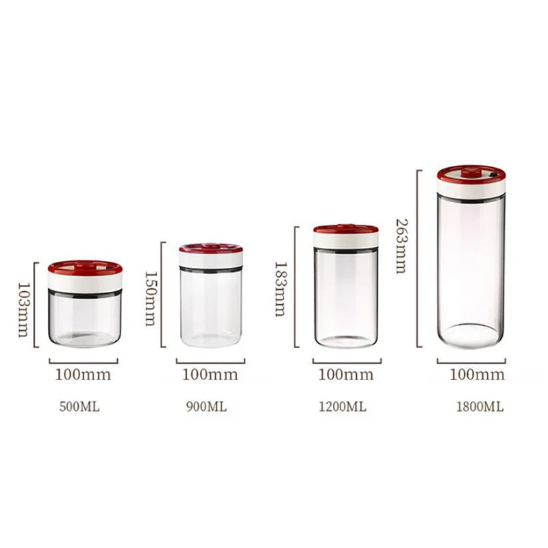 Coffee Beans Vacuum Sealed Tank Transparent Glass Food Storage Jars Qme