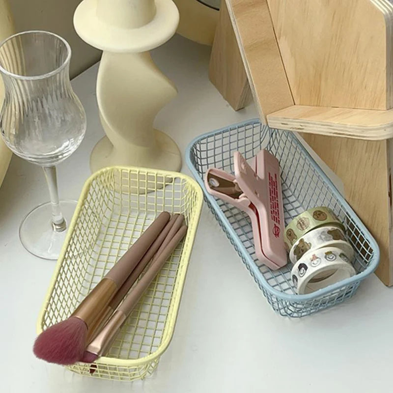 Metal Sundries Organizer Basket Photocard Caseoffice Stationery Home Qme