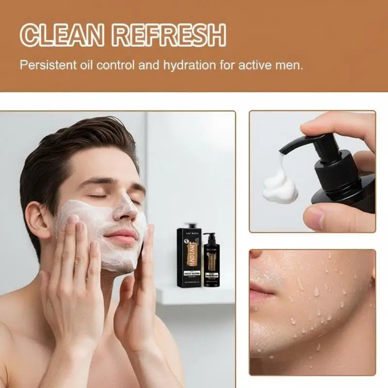 Men Facial Wash Deep Cleansing Oil Control Exfoliating Whitening Qme