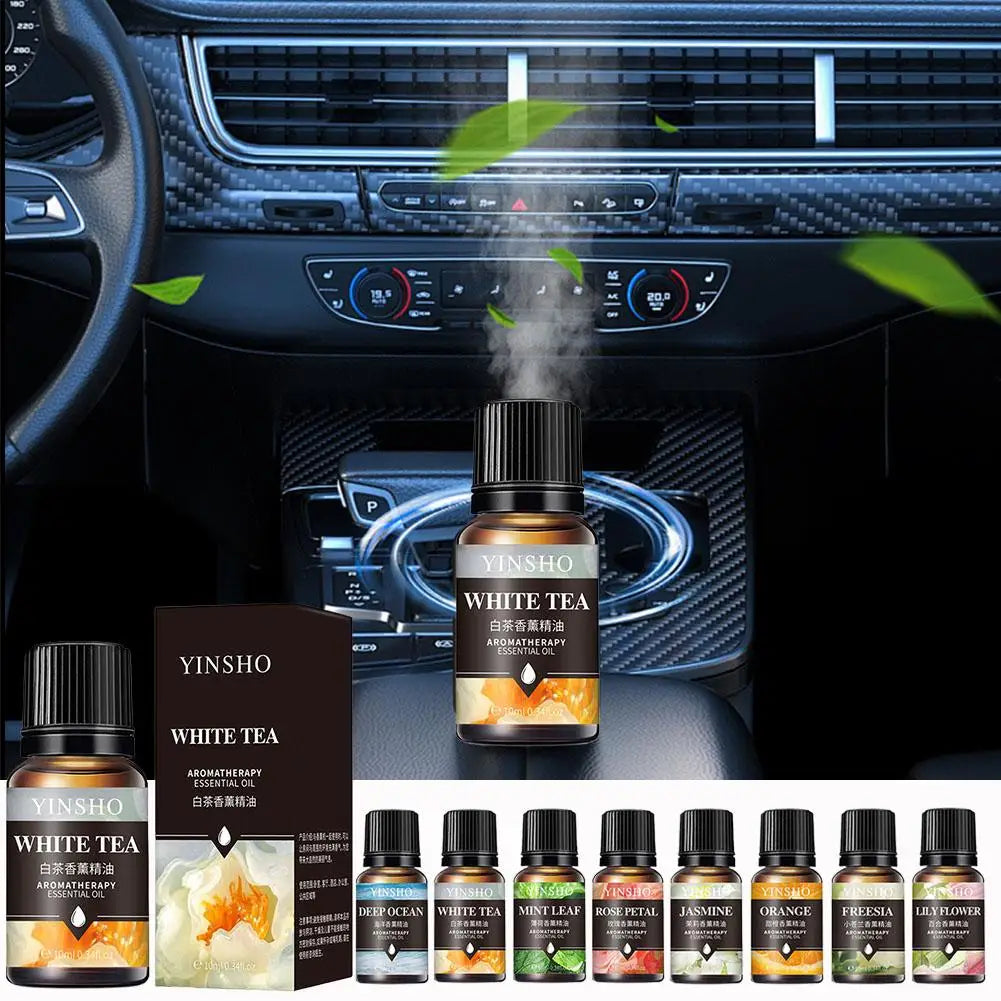 16 Flavors 10ml Essential Oils For Aroma Diffuser AirHumidifier Home Water-soluble Lavender Rose Eucalyptus White Peach Oolong Qme