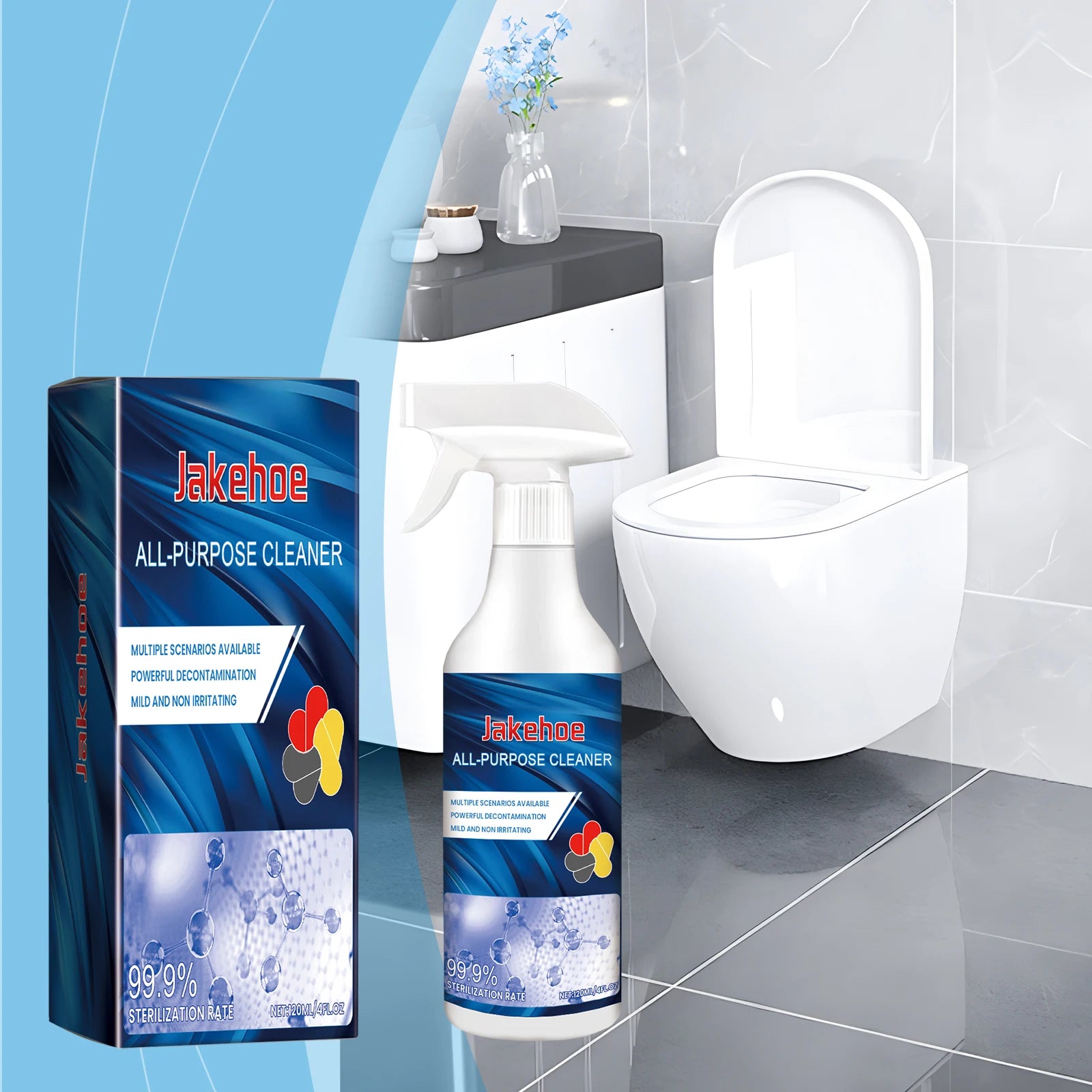 JAKEHOE Multi-Surface Stainless Steel Cleaner - Bathroom & Kitchen Decontamination Cleaning Spray for Household Use Qme