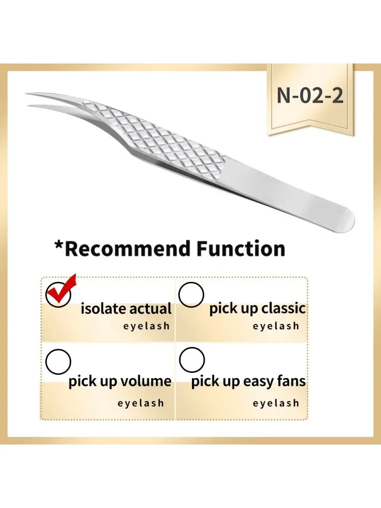 Eyelash Extension Tweezer Volume Precise Luxury Diamond Grip 420 Qme N-02-2