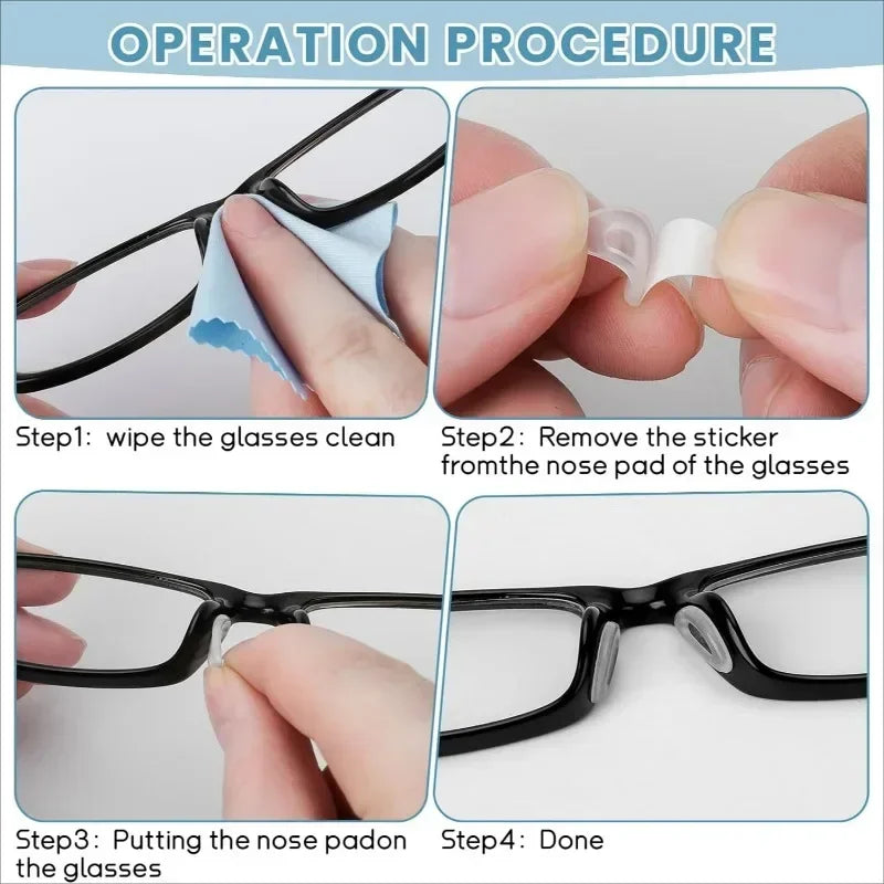 10/60pcs Glasses Nose Pads Adhesive Silicone Nose Pads Non-slip Transparent Nosepads for Glasses Eyeglasses Eyewear Accessories Qme