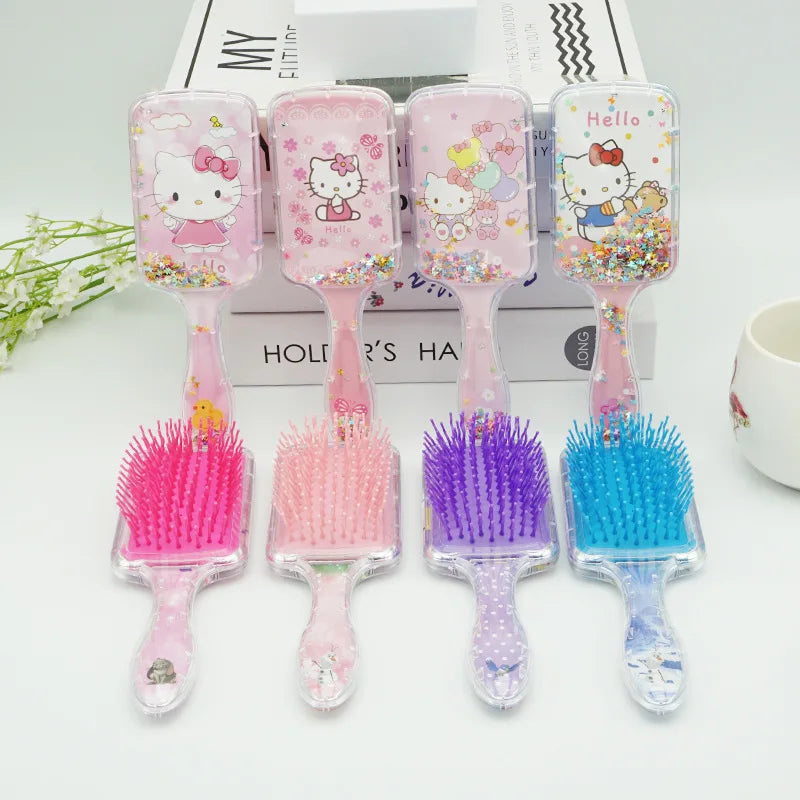 Hello Kitty Kuromi Comb Student-Style Square Long-Handled Cushioned Anti-Tangle Massage Comb Qme 025Random Style