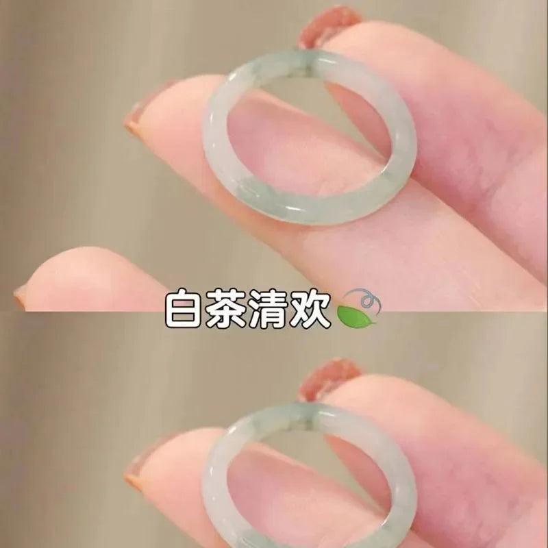 2026 Fashion New Cute Chinese Style Sweet Natural Glass Ring Ancient Texture Court Fashion Couple Ring Popular Trend Jewelry Qme 1 piece 5