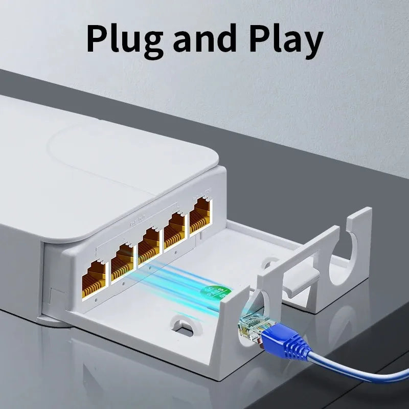 1PCS Standard POE Repeater 1 to 2/1 to 3 Ports 100/1000Mbps Network Extender Cascade Splitter Qme