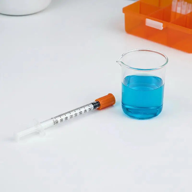 20Pcs Plastic Liquid Dispenser 0.5/1ml Disposable Safety Sterile Insulin Orange Cap Syringe For Pet Animal Qme
