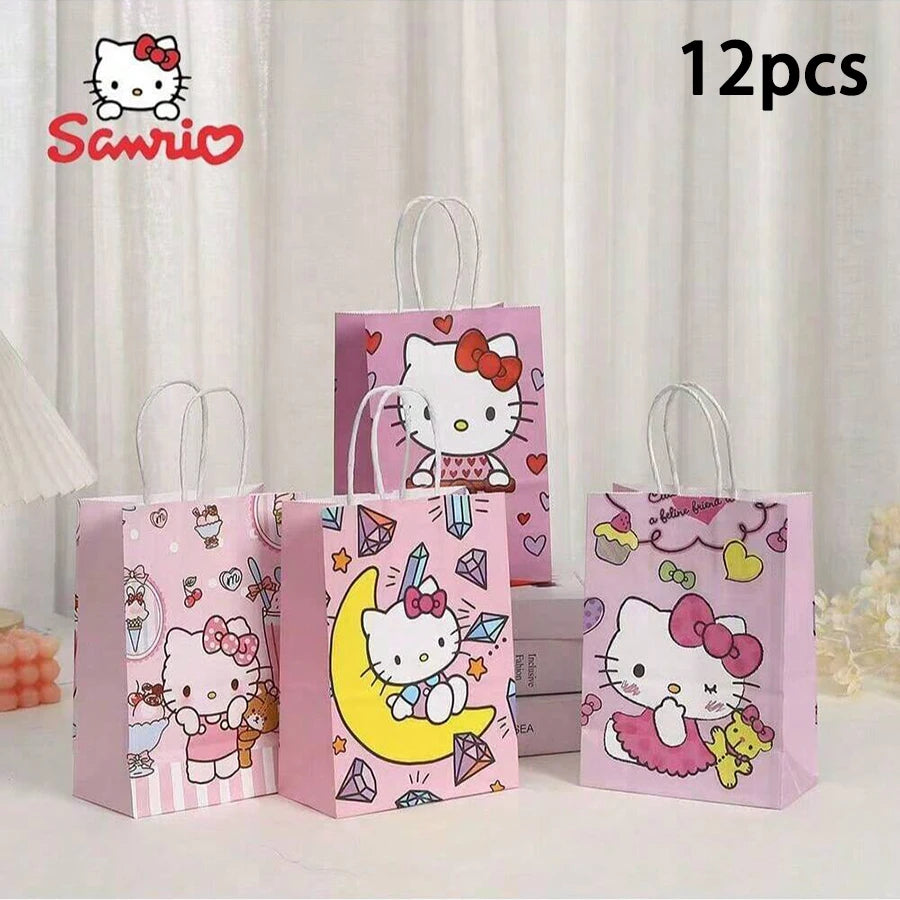 Sanrio Hello Kitty Bags Cute Cartoon Design Extra Large Capacity Qme Random 12pcs 20cm*15cm