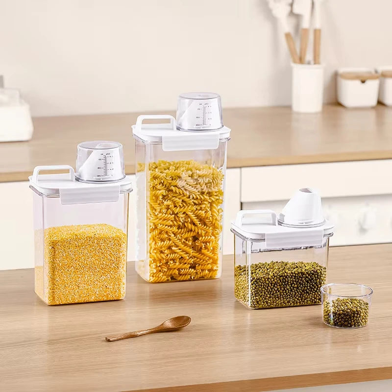 Airtight Laundry Detergent Dispenser Powder Storage Box Clear Washing Powder Liquid Container with Lids Jar Qme
