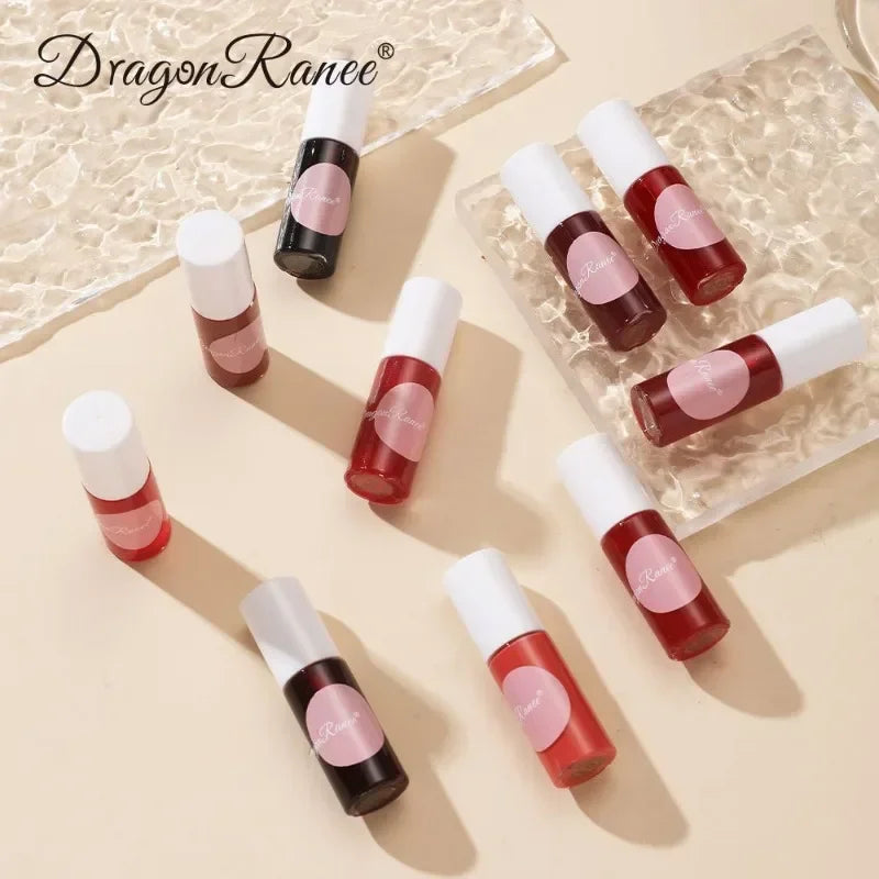 Water Tint Liquid Lip Stain Cherry Juice Lip Gloss Tint Non-stick Lasting Moisturizing Lip Dye Lips Cheek Rouge Water Makeup Qme