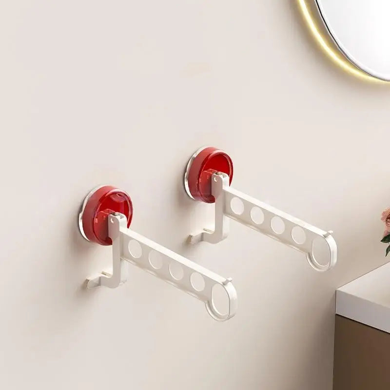 Portable 5-Hole Laundry Rack Colorful Suction Cup Hangers Travel Qme A1