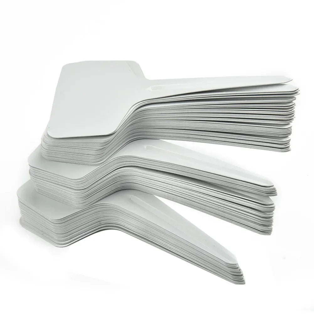 100PCS White Garden Labels Plant Waterproof Classification Sorting Sign Tag Ticket Plastic Writing Plate Board Plug In Card Qme