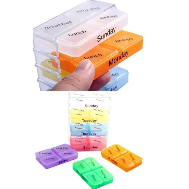 28Grid Portable Small Medicine Box 7-day Medication Packaging Qme