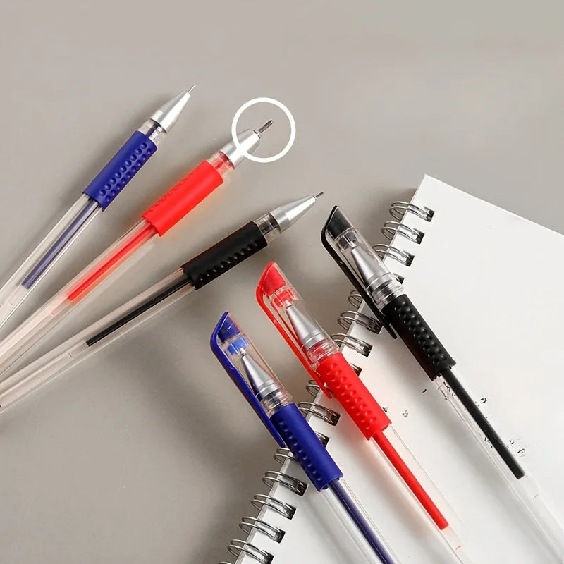 Multi-color Gel Ink Pens0.5mm Fine Point Smooth Writing Pens Black Red Blue Ink Non-slip Grip Office Stationery Pen Qme