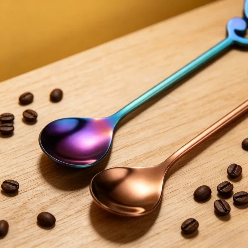 Creative Musical Note Coffee Spoon Stainless Steel Stirring Spoon Ice Cream Dessert Teaspoon Unique Kitchen Tableware Accessory Qme