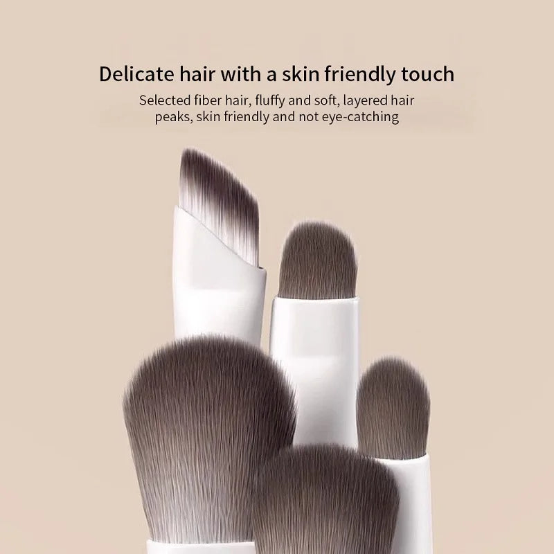 5 8 Natural Eye Makeup Brushes Detail Eyeshadow Brush White Ultra Qme