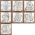 7 Pieces Mother's Day Stencil Template Painting Plastic Hollow Templates, for Cake Spraying model, Painting And Decor Plastic Qme 7 Pieces