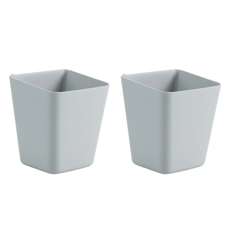 2pc Hanging Cup Holders, Wall Organizers, Rolling Cart Accessories Hanging Pen Holders Storage Containers Hanging for Office Qme Gray