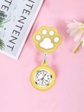 1 piece/set Cat Claw Nurse Watch Stretchable Nurse Hanging Watch Night Light Nurse Watch Pocket Watch Hanging Watch Doctor Qme yellow