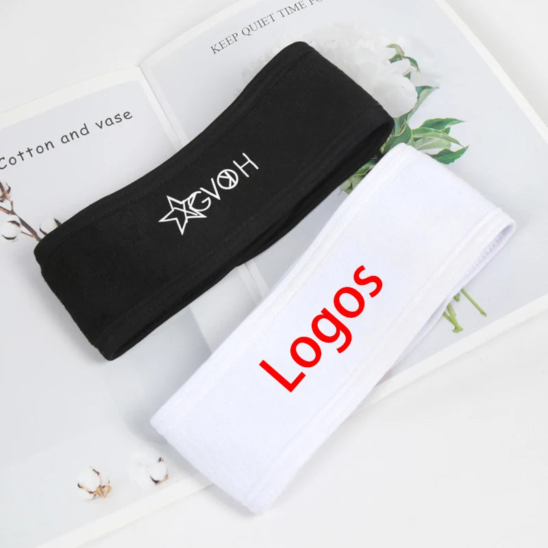 Customized Headband Featuring Photos Logos Design Custom Logo Women Qme black