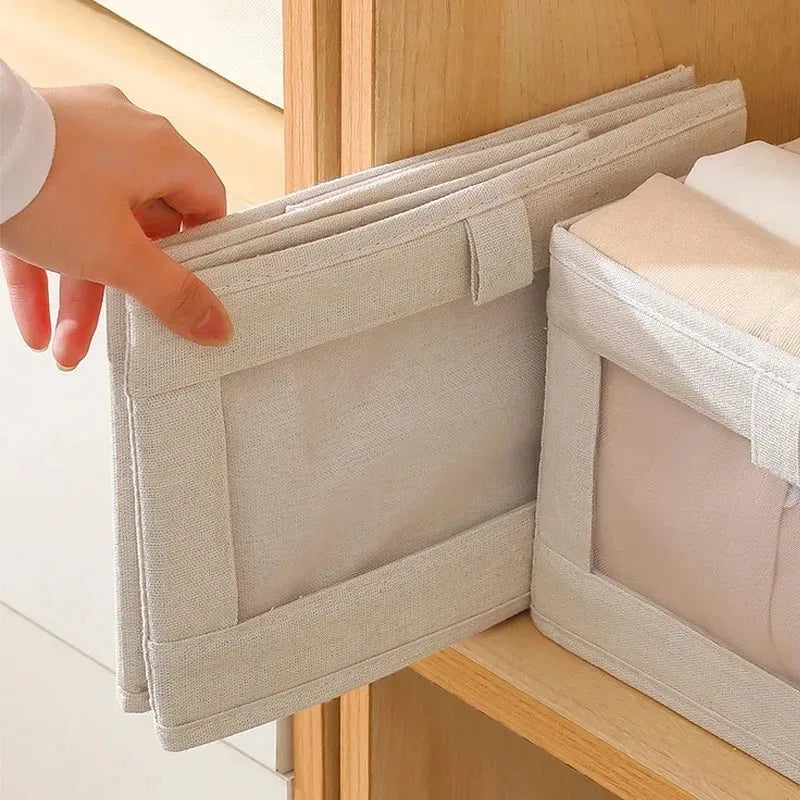 Household Organization Pants Storage Box Clothes Organizers of Cabinets and Drawers Fabric Foldable Boxes for Bedroom Wardrobe Qme