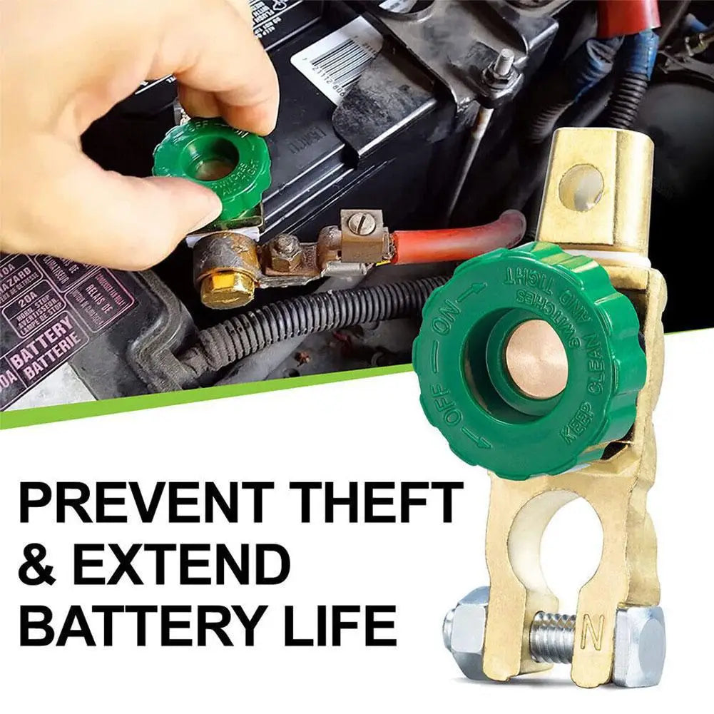 1PCS Heavy Duty Battery Disconnect Isolator Cut Off Switch 12V 24V Green 17MM Fits Standard Negative Terminal Car Accessories Qme