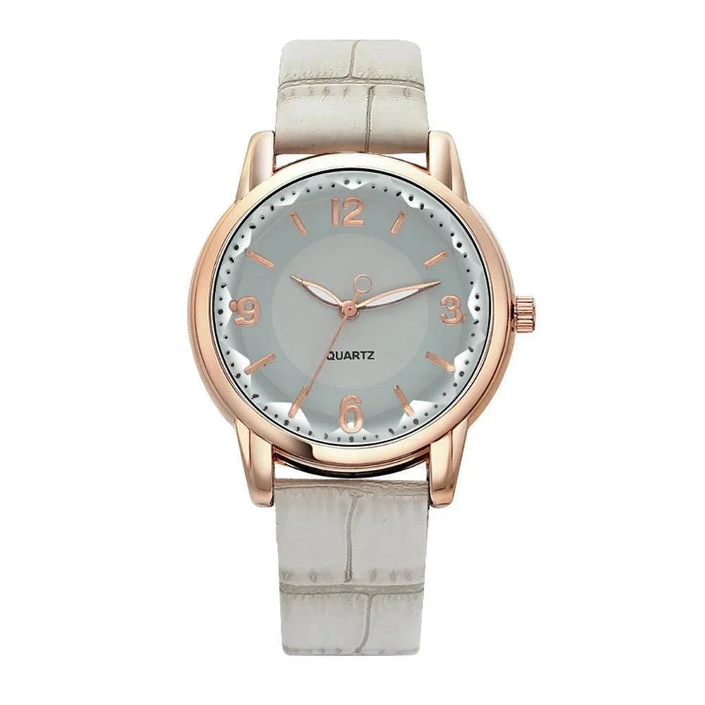 Leather Strap Ladies Watch Polygon Glass Luxury Women clocks Dial Quartz Creative Fashion Quartz Watch Qme 5