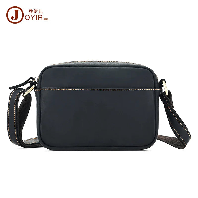 Men's Full Leather Retro Crossbody Messenger Bag Qme Dark Grey (20cm<Max Length<30cm)